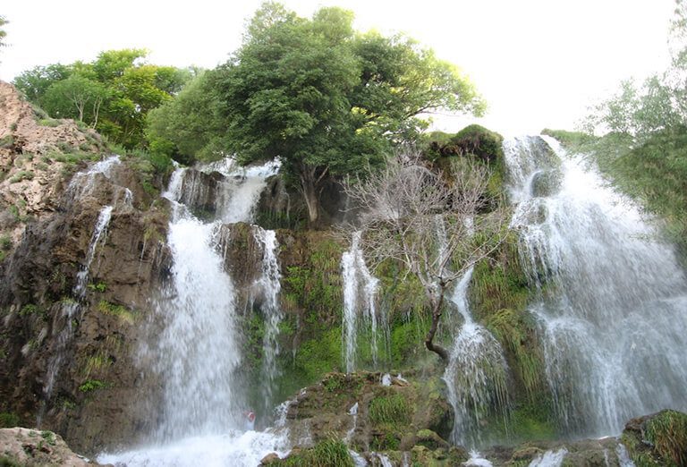 Niasar Waterfall in Niasar Village, Kashan