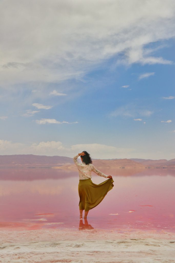 ToIranTour - A Girl in Maharloo Lake-Shiraz