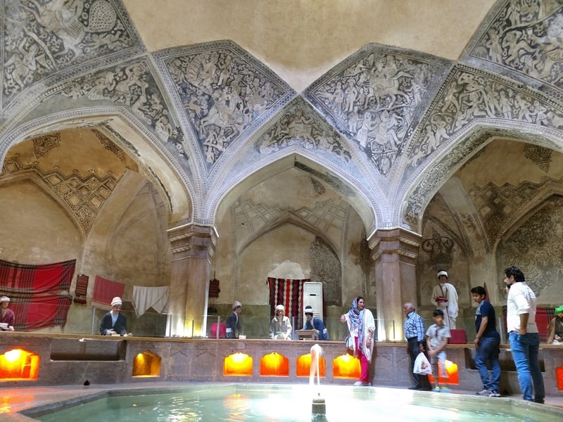 ToIranTour - Tourist Visiting the Beautiful Vakil Bathhouse - Shiraz