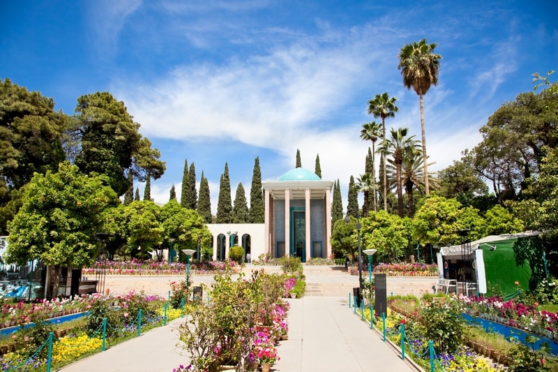 ToIranTour -Garden view of the Tomb of Saadi - Iranian Great Poet - Shiraz - Iran Classic Tour