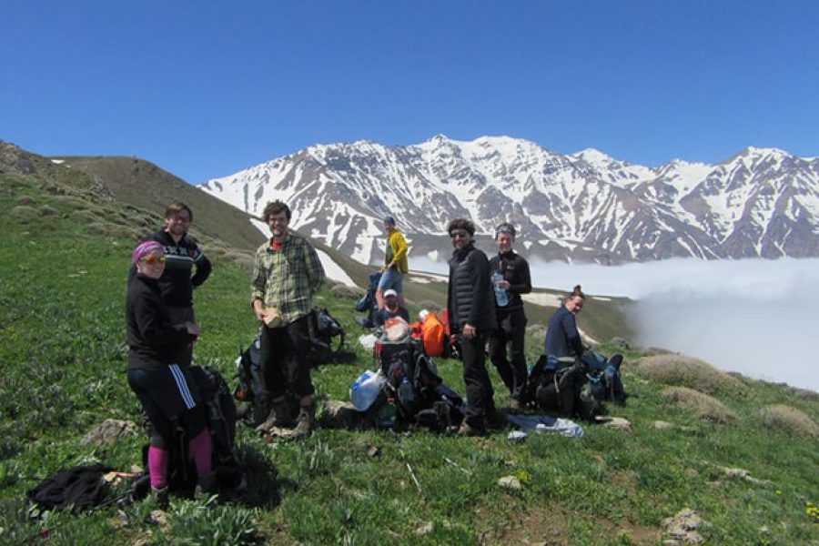 ToIranTour - A view of Trekking Alborz climbing tour with tourists - Damavand