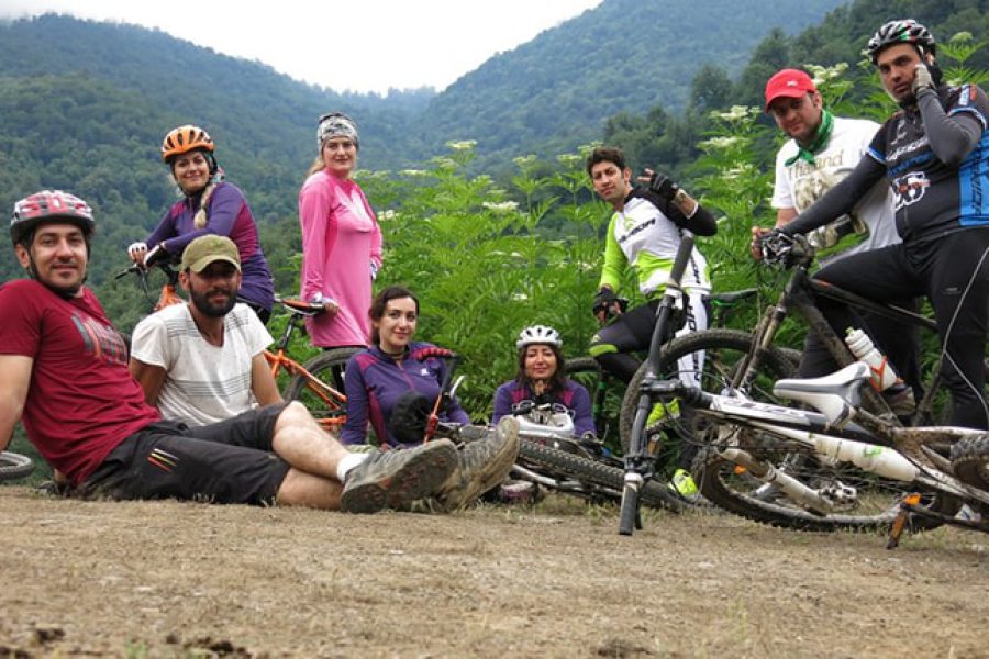 ToIranTour - A view of cycling tour with tourists - North of Iran